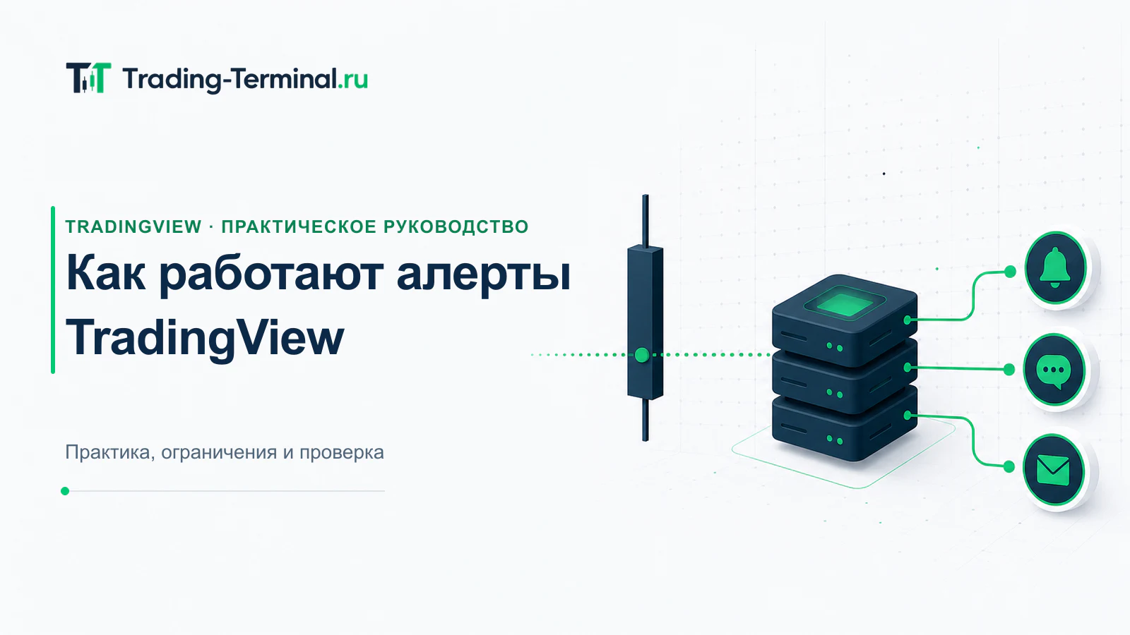 Схема работы алерта TradingView от рыночного условия до уведомления