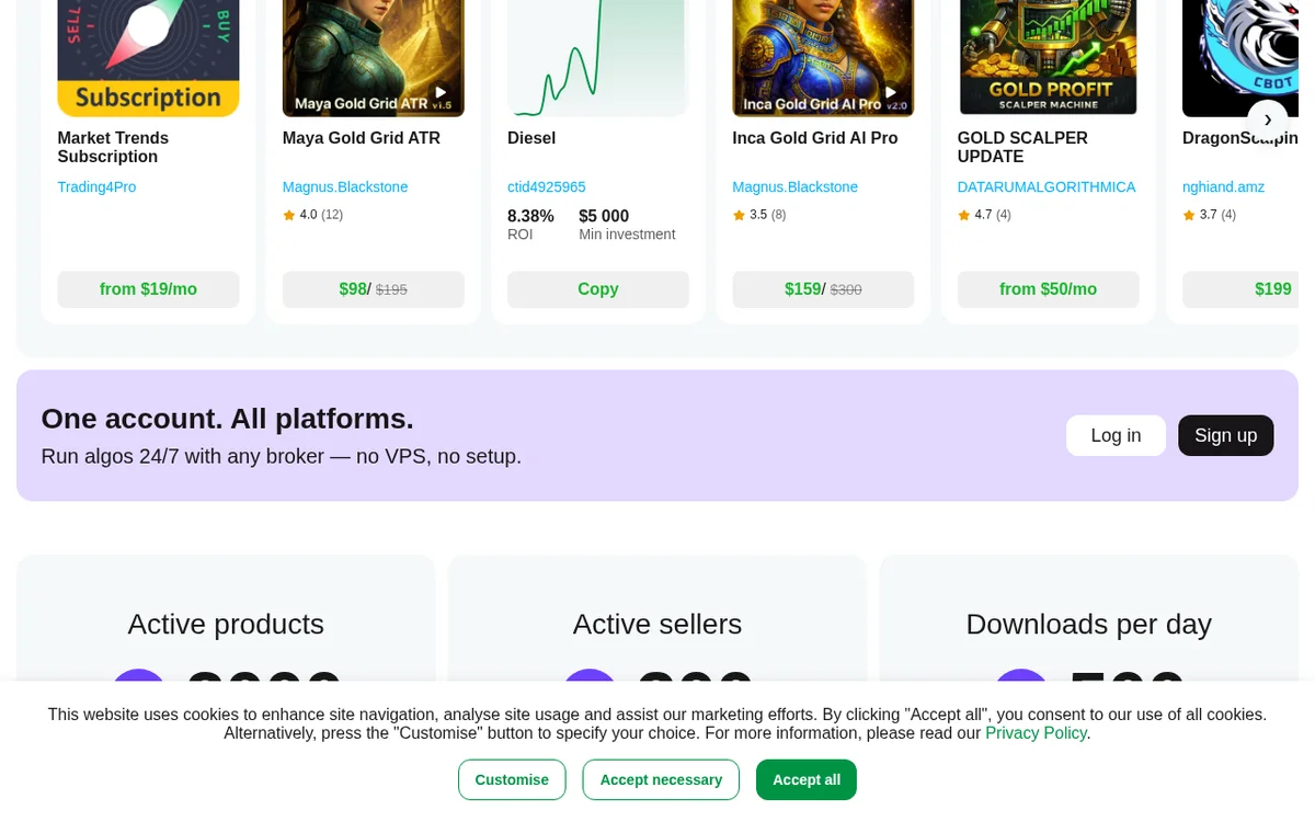 cTrader — официальный интерфейс, продолжение страницы