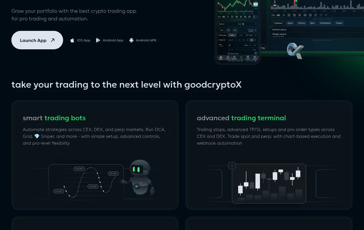 goodcryptoX — официальный интерфейс, продолжение страницы