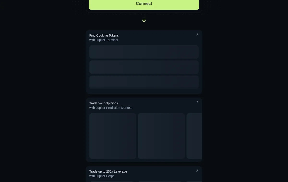 Jupiter Terminal — официальный интерфейс, продолжение страницы