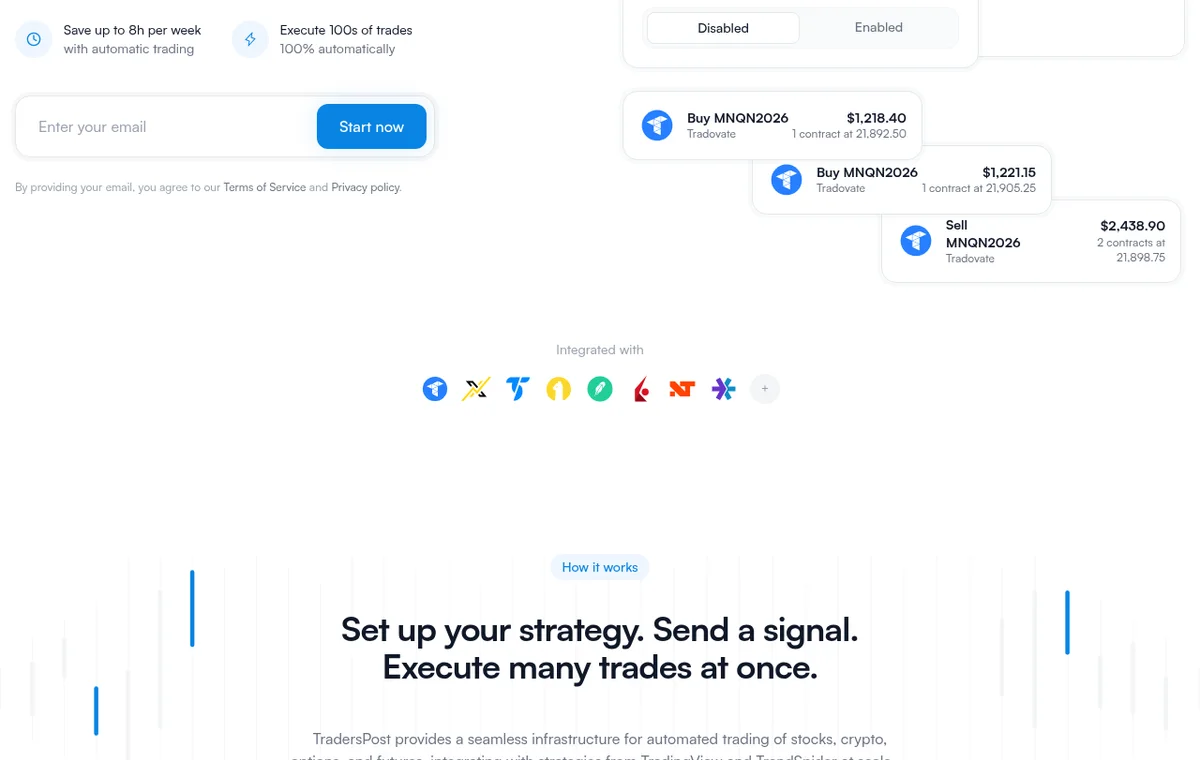TradersPost — официальный интерфейс, продолжение страницы