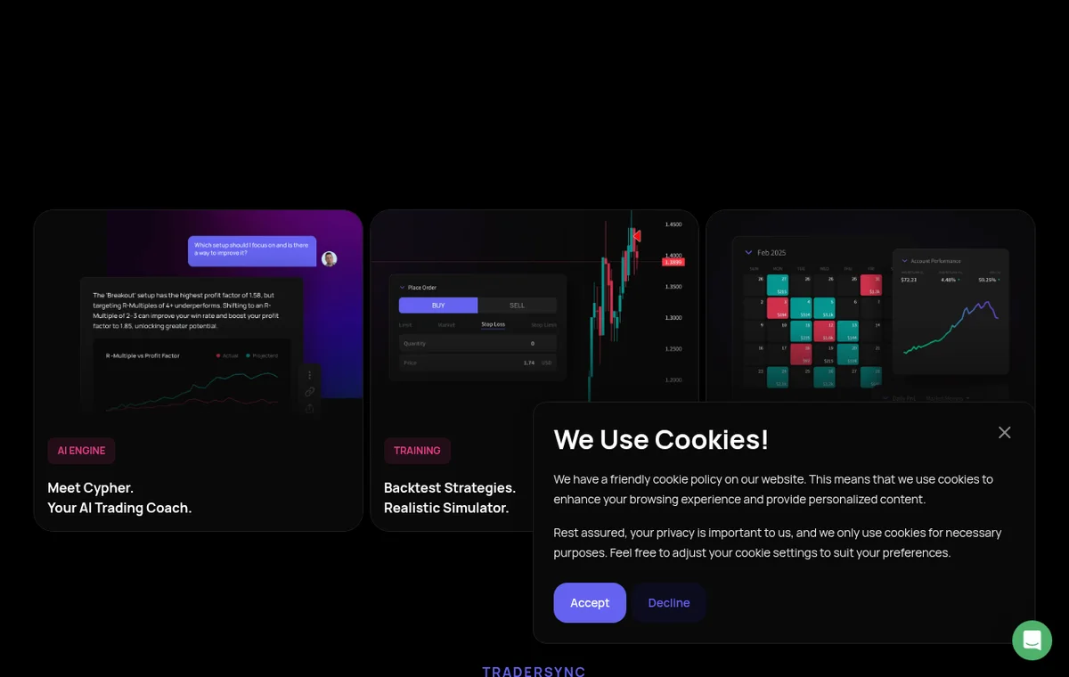 TraderSync — официальный интерфейс, продолжение страницы