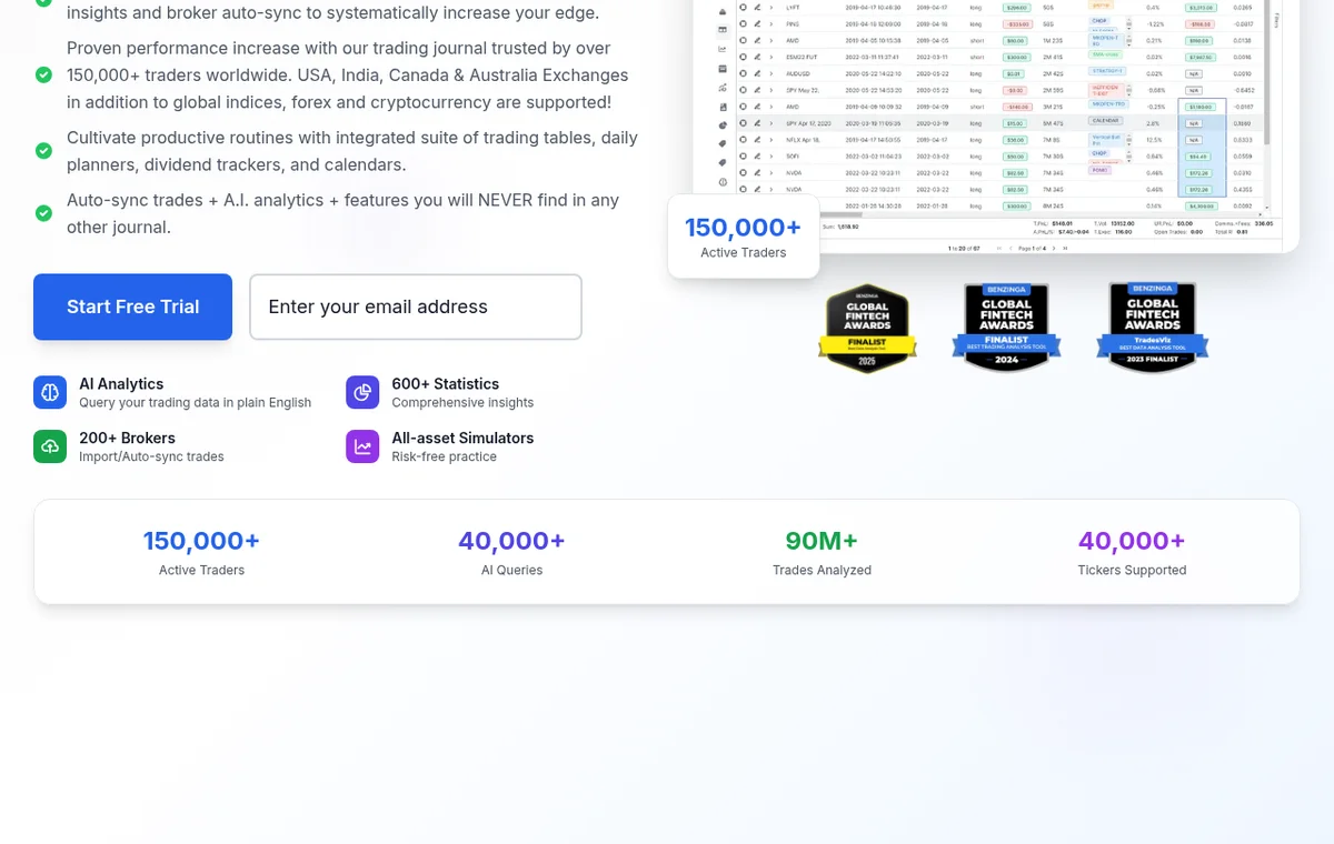 TradesViz — официальный интерфейс, продолжение страницы